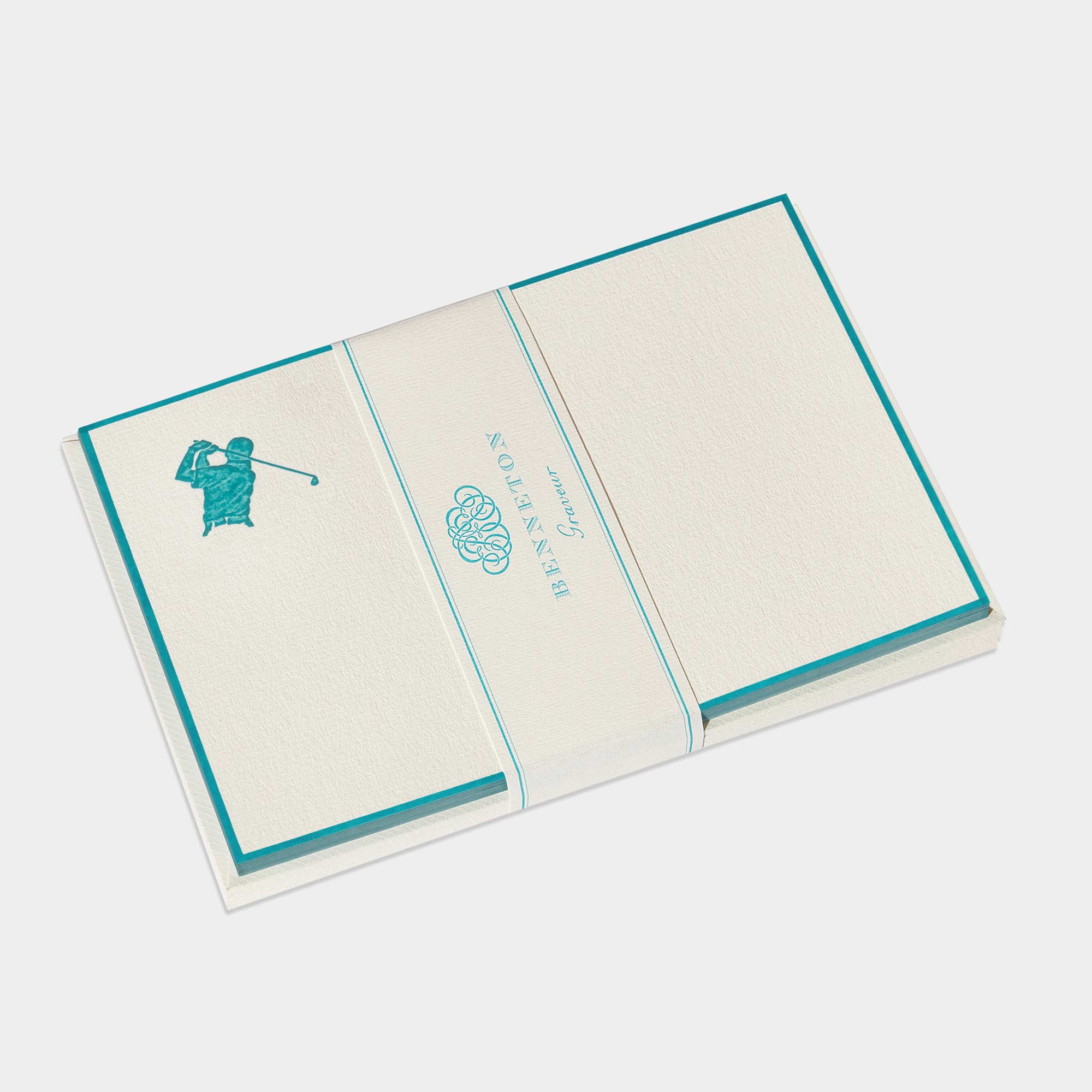 Cartes de correspondance de golfeur bleu-turquoise- Benneton Graveur