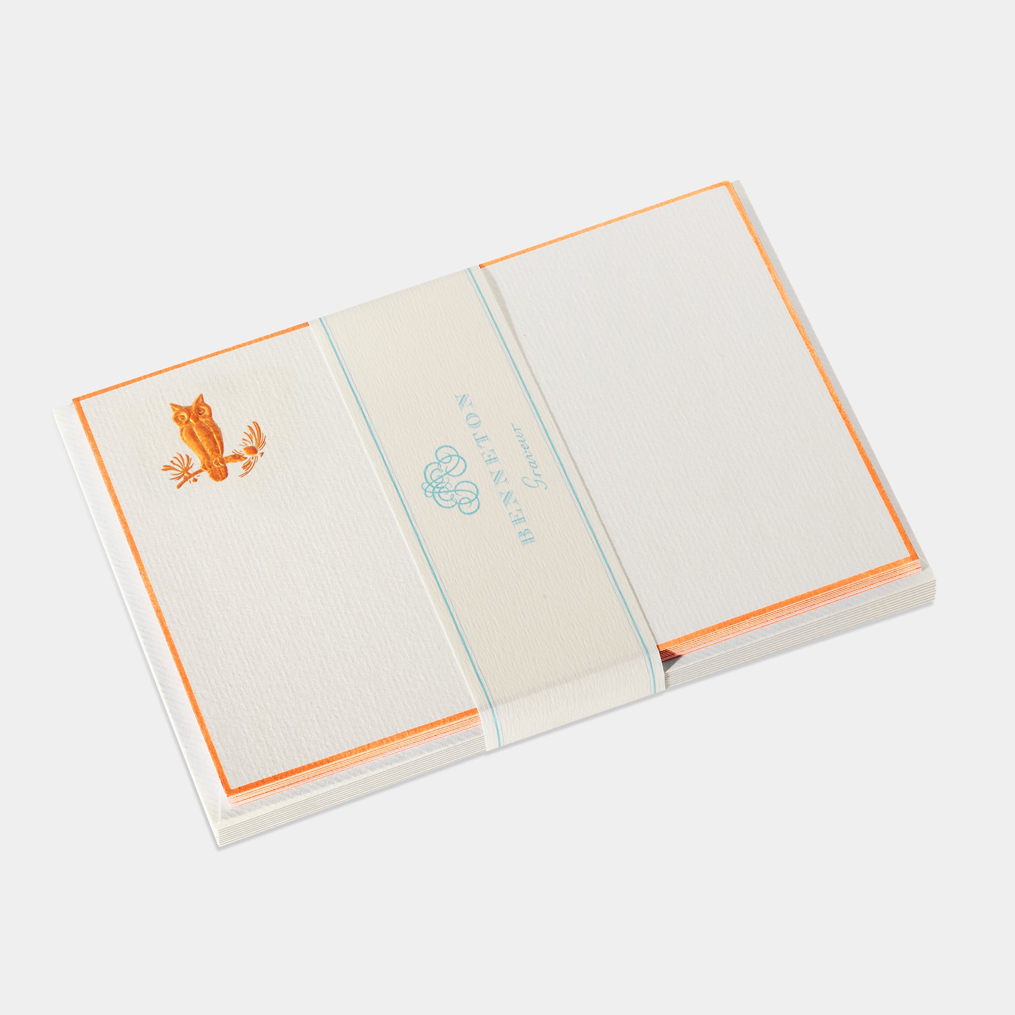 Cartes de correspondance de hiboux orange 