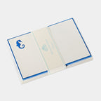 Cartes de correspondance hippocampe bordures bleu-roi - Benneton Graveur