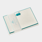 Cartes de correspondance lapin d'amour bordures bleu turquoise - Benneton Graveur