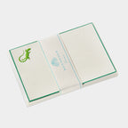 Cartes de correspondance lézard bordures vert - Benneton Graveur