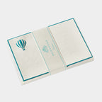 Cartes de correspondance montgolfiere bordures bleu turquoise - Benneton Graveur
