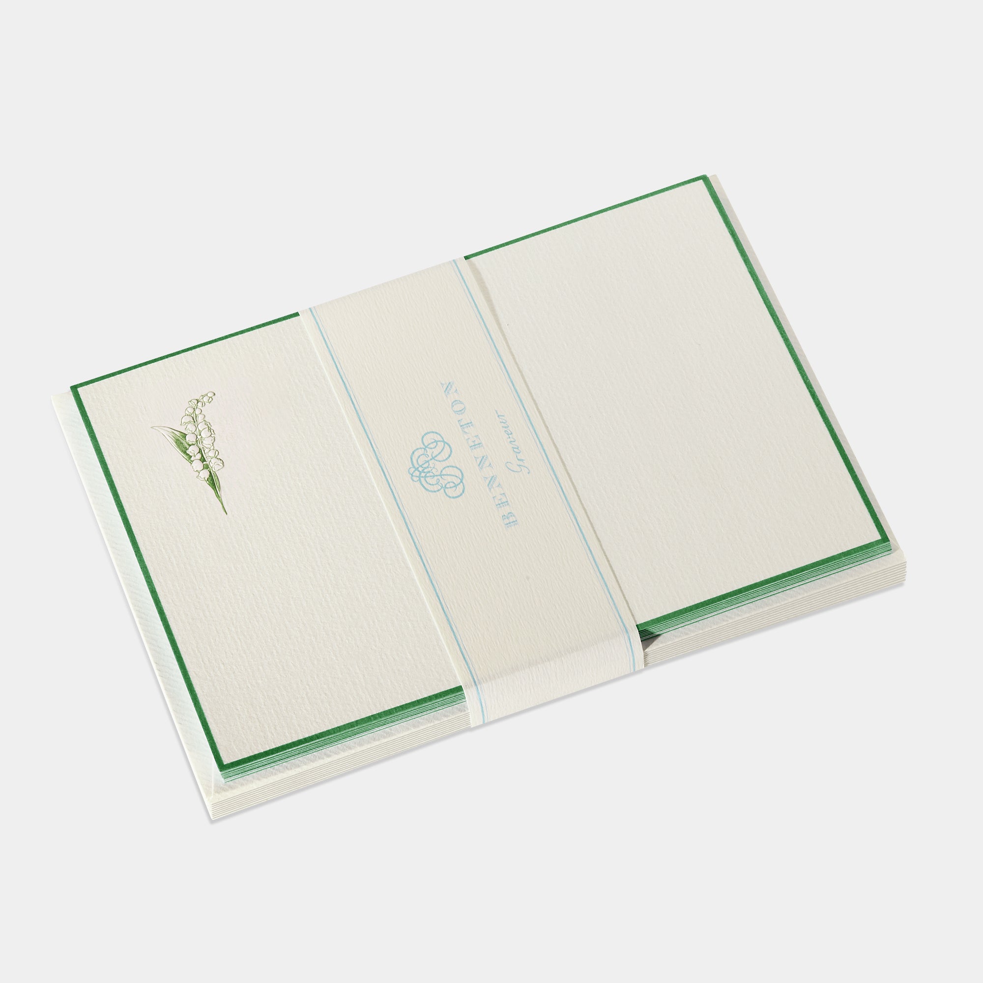 Cartes de correspondance muguet bordures vert- Benneton Graveur