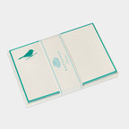 Cartes de correspondance oiseau bordures vert - Benneton Graveur