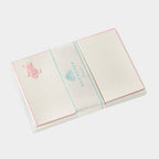 Cartes de correspondance ourson tom bordures rose pale - Benneton Graveur