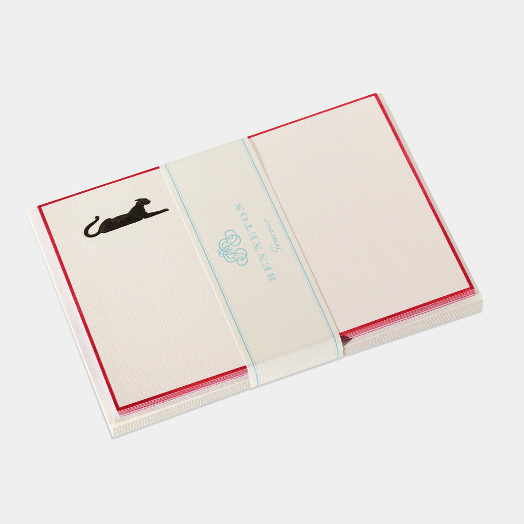 Cartes de correspondance panthere bordures rouge - Benneton Graveur