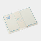 Cartes de correspondance papillont bordures bleu-ciel - Benneton Graveur