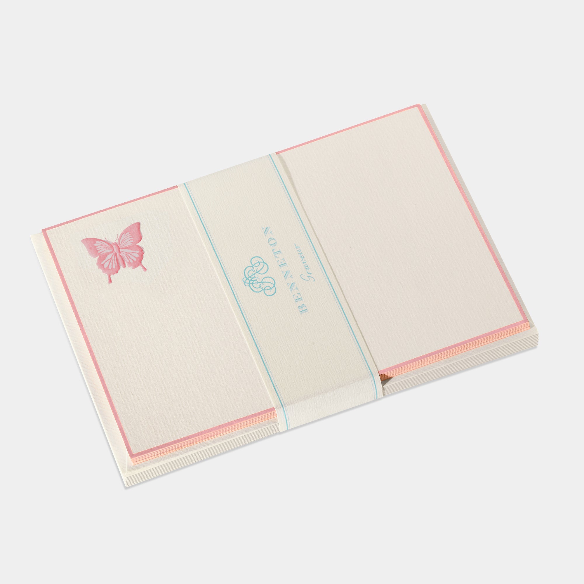 Cartes de correspondance papillont bordures jaune - Benneton Graveur