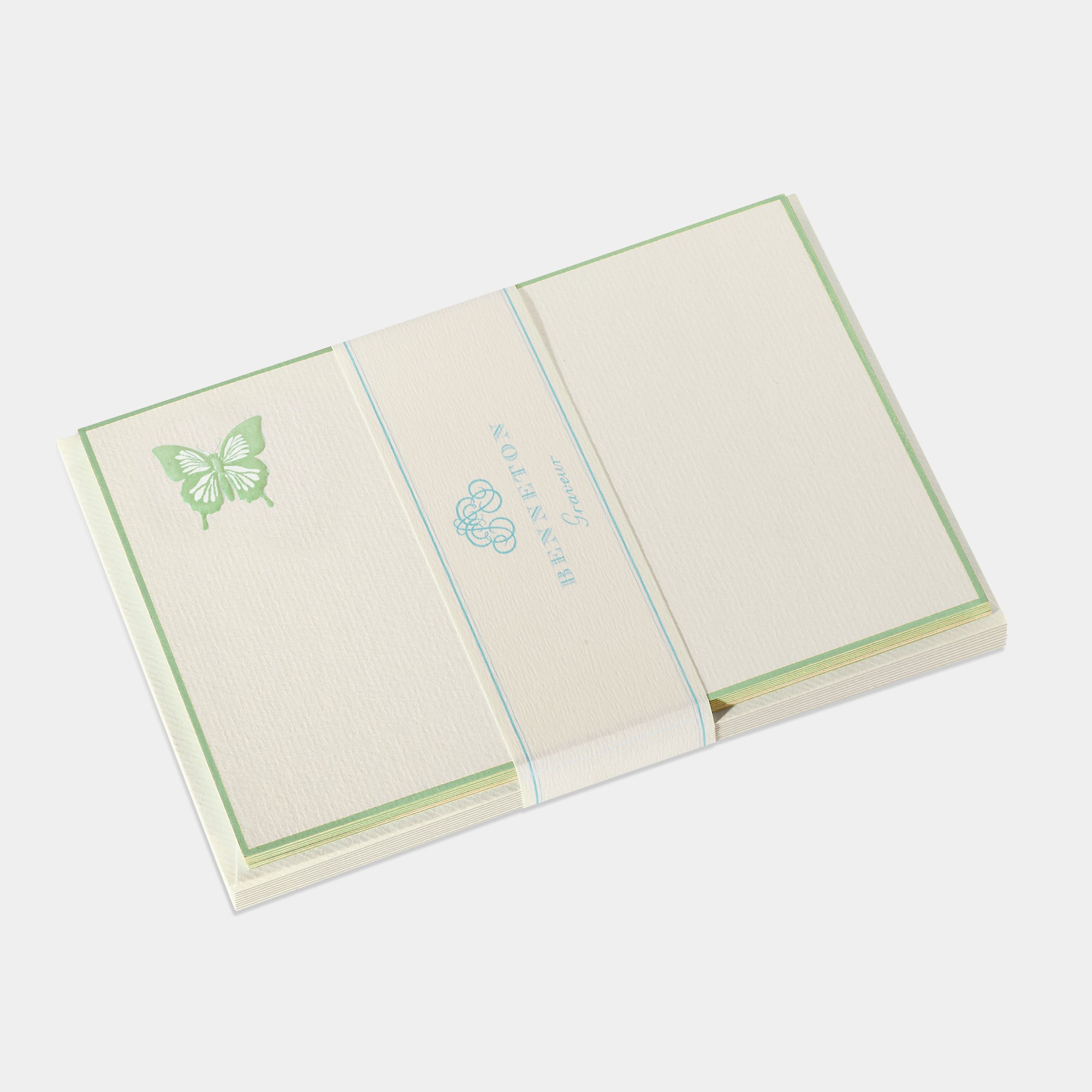 Carte et enveloppe assortie motif papillon jaune