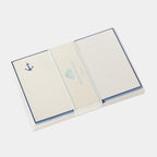 Cartes de correspondance Petite Ancre bleu bordures bleu - Benneton Graveur