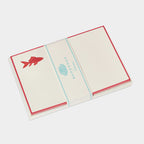 Cartes de correspondance poisson rouge bordures rouge- Benneton Graveur