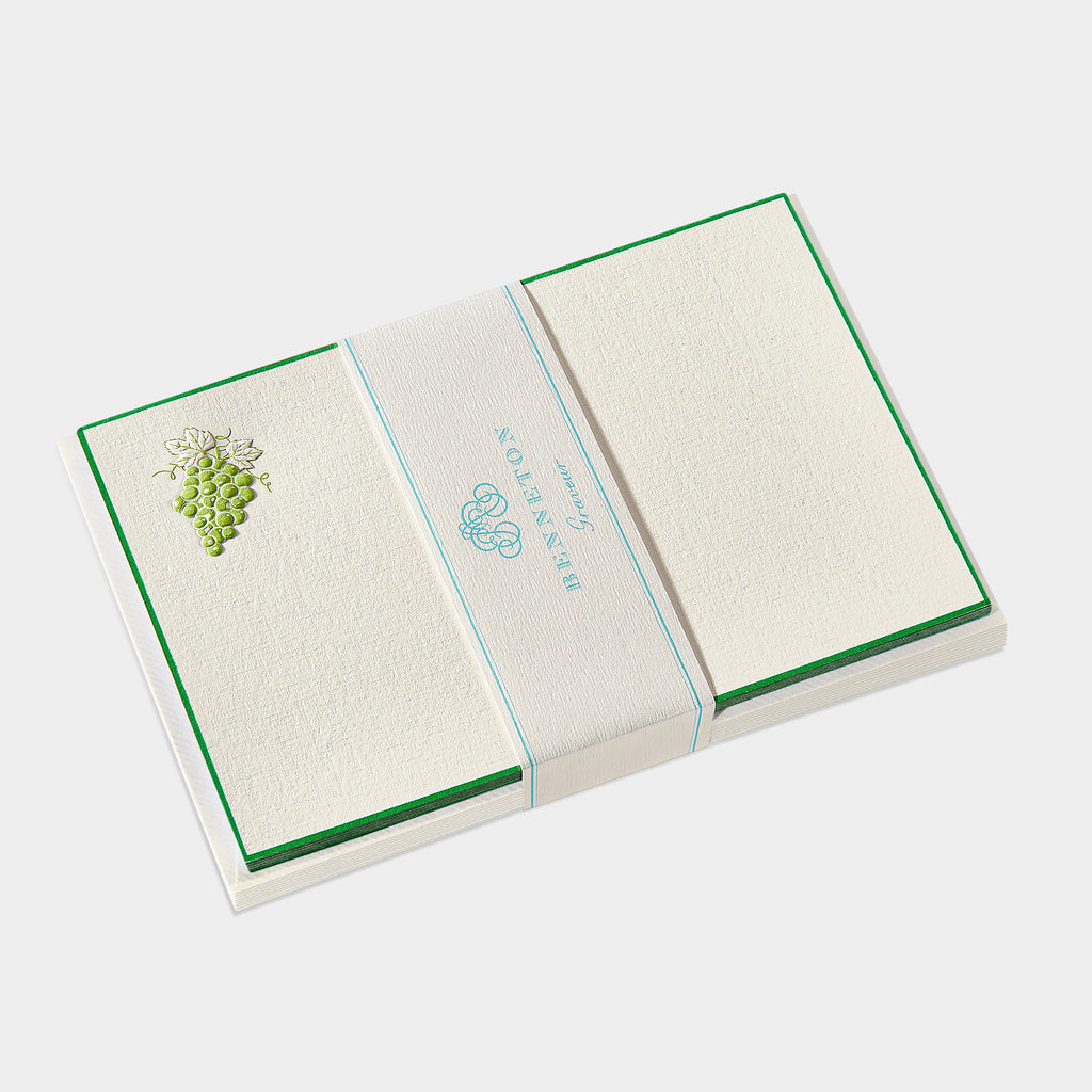 Cartes de correspondance raisin bordures vert - Benneton Graveur