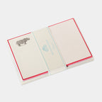 Cartes de correspondance rhinceros bordures rouge - Benneton Graveur
