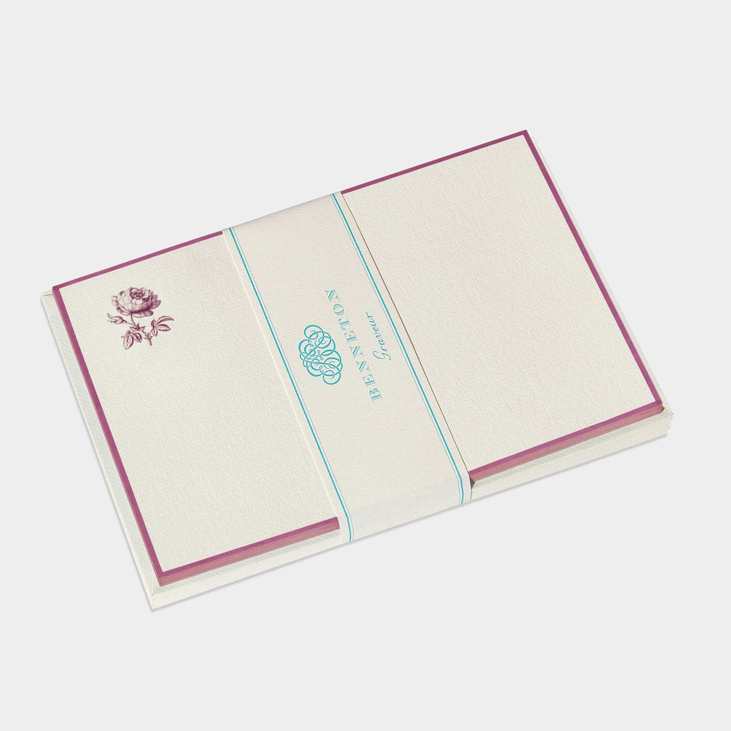 Cartes de correspondance rose bordures violet - Benneton Graveur
