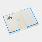 Cartes de correspondance saumon bordures bleu - Benneton Graveur