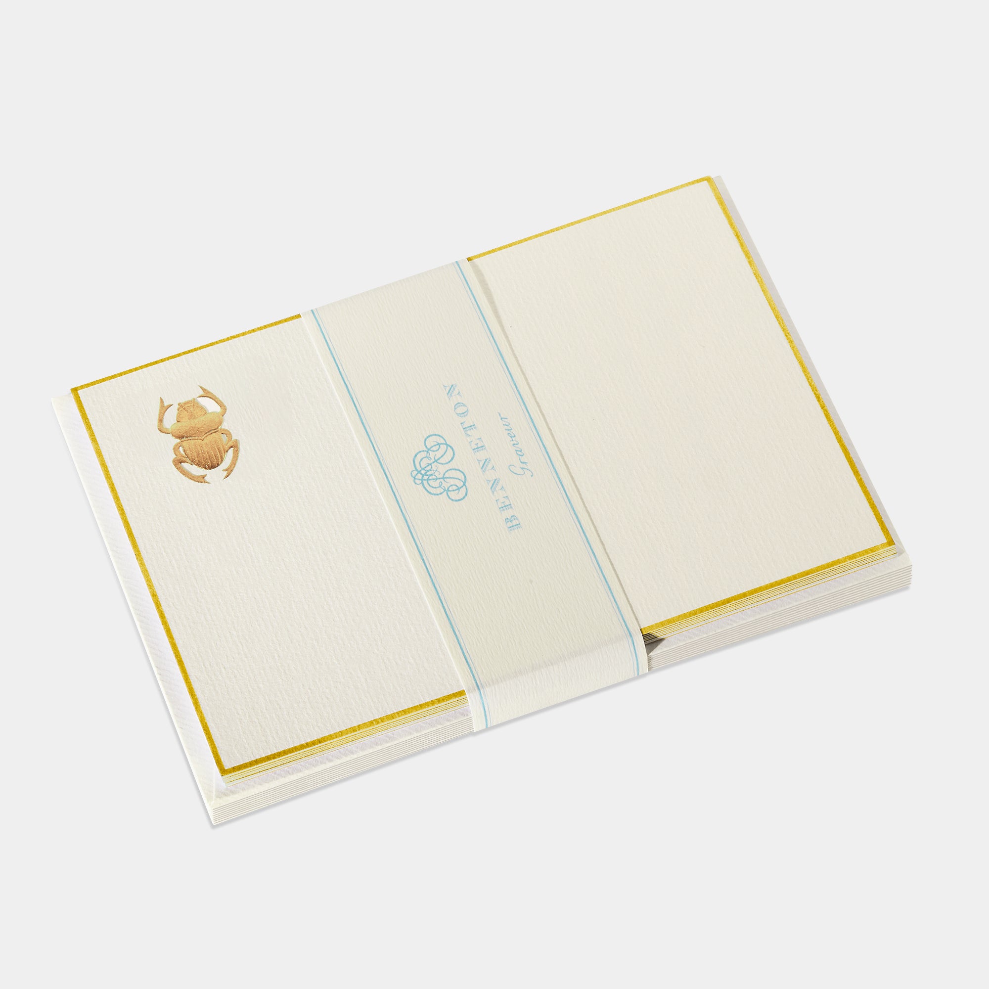 Cartes de correspondance scarabee bordures or - Benneton Graveur
