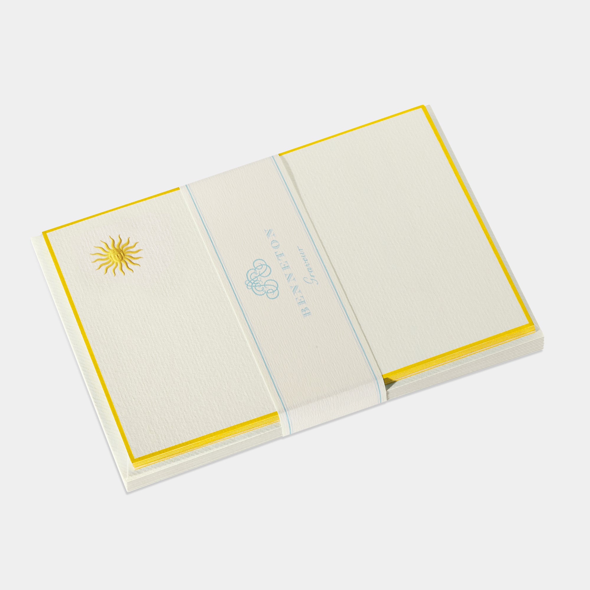 Cartes de correspondance soleil bordures jaune - Benneton Graveur