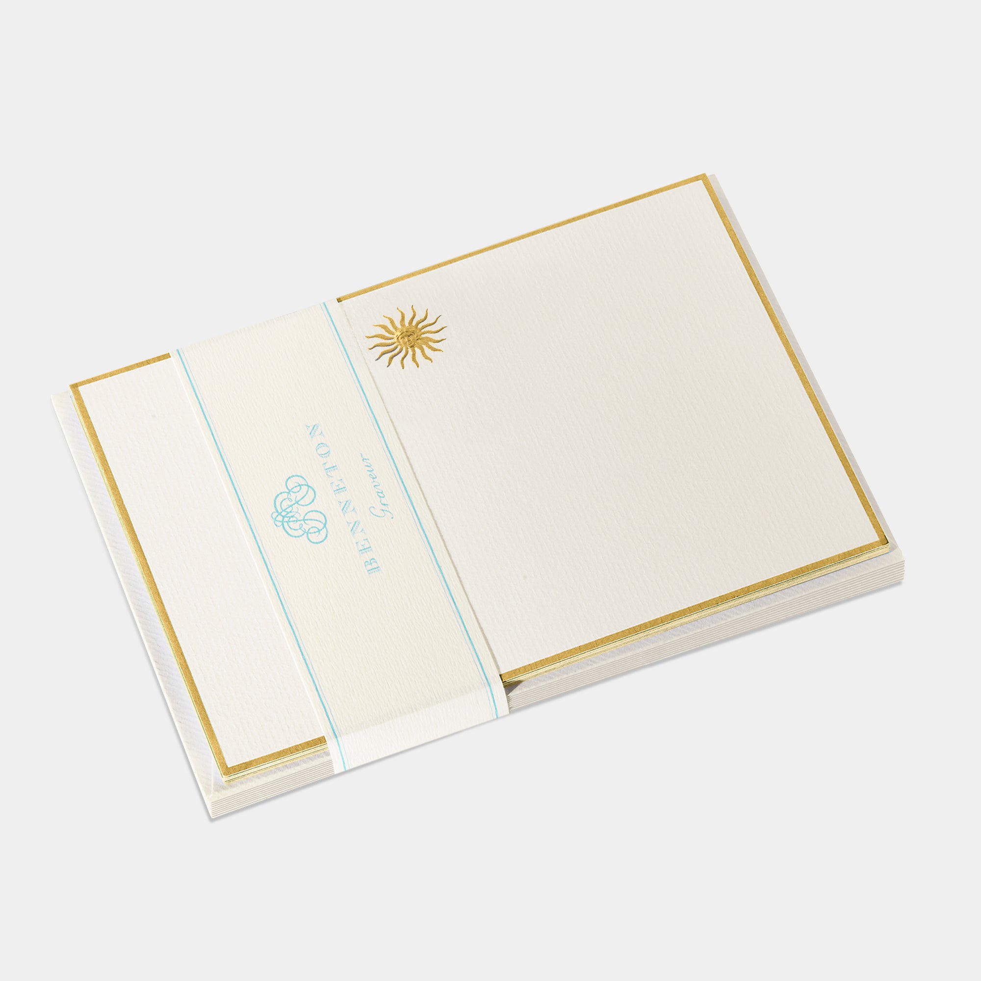 Cartes de correspondance soleil bordures or - Benneton Graveur