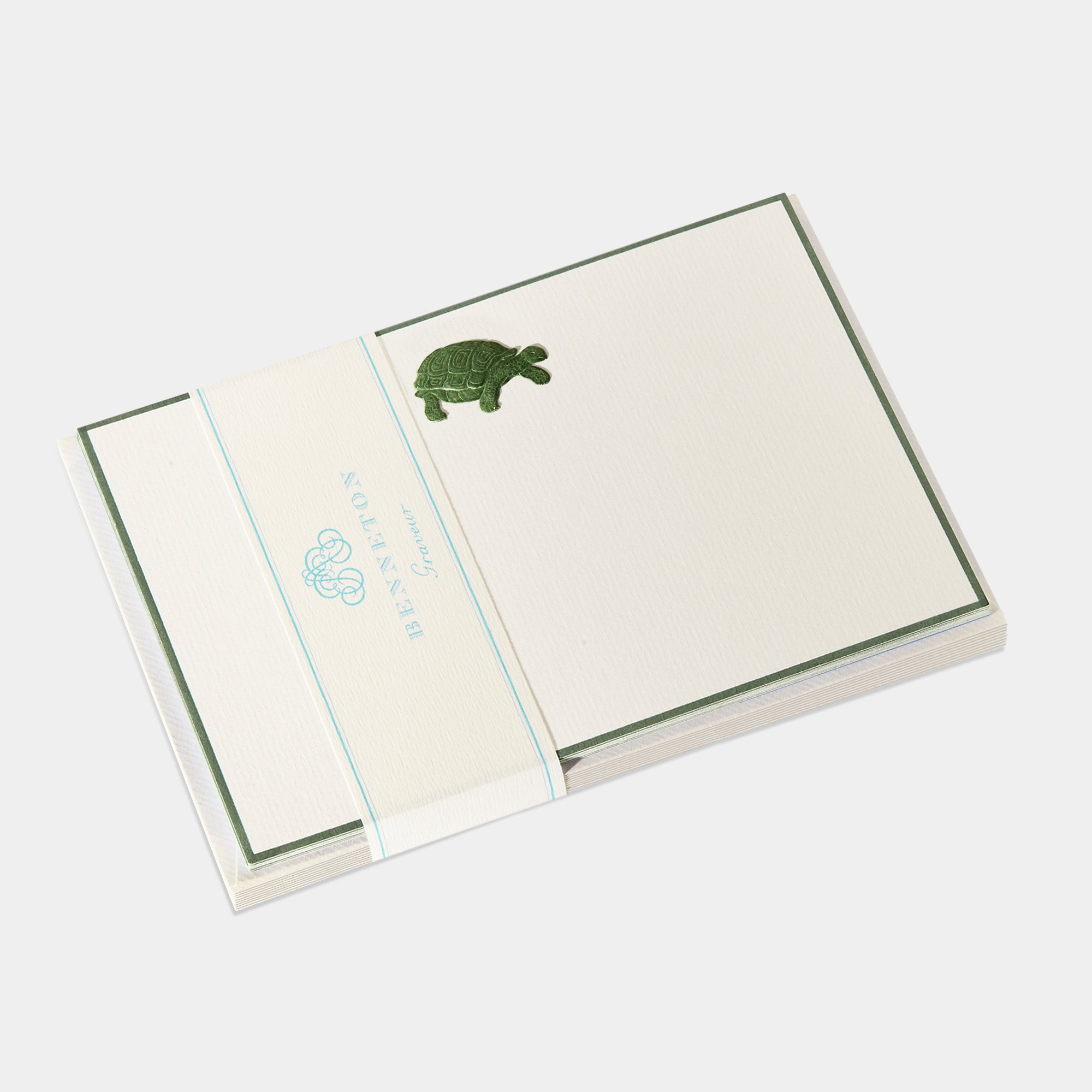 Cartes de correspondance torture de terre bordures vert - Benneton Graveur