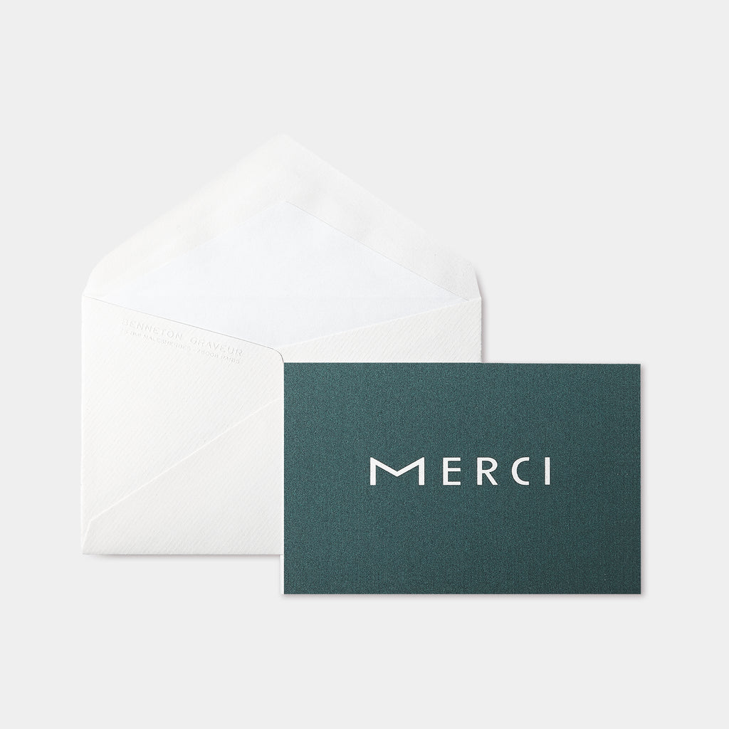 Cartes de remerciement Merci Benneton Graveur