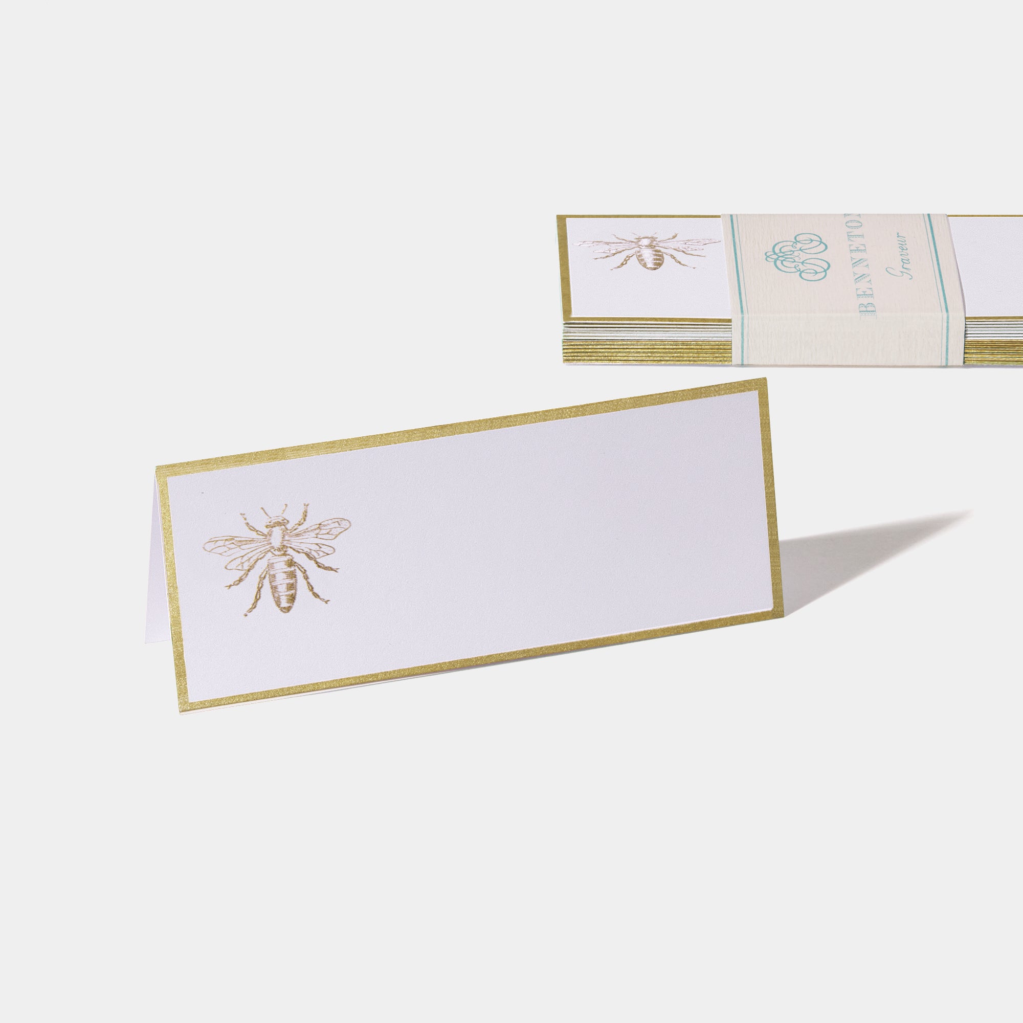 Cartes de table motif Abeille Benneton Graveur