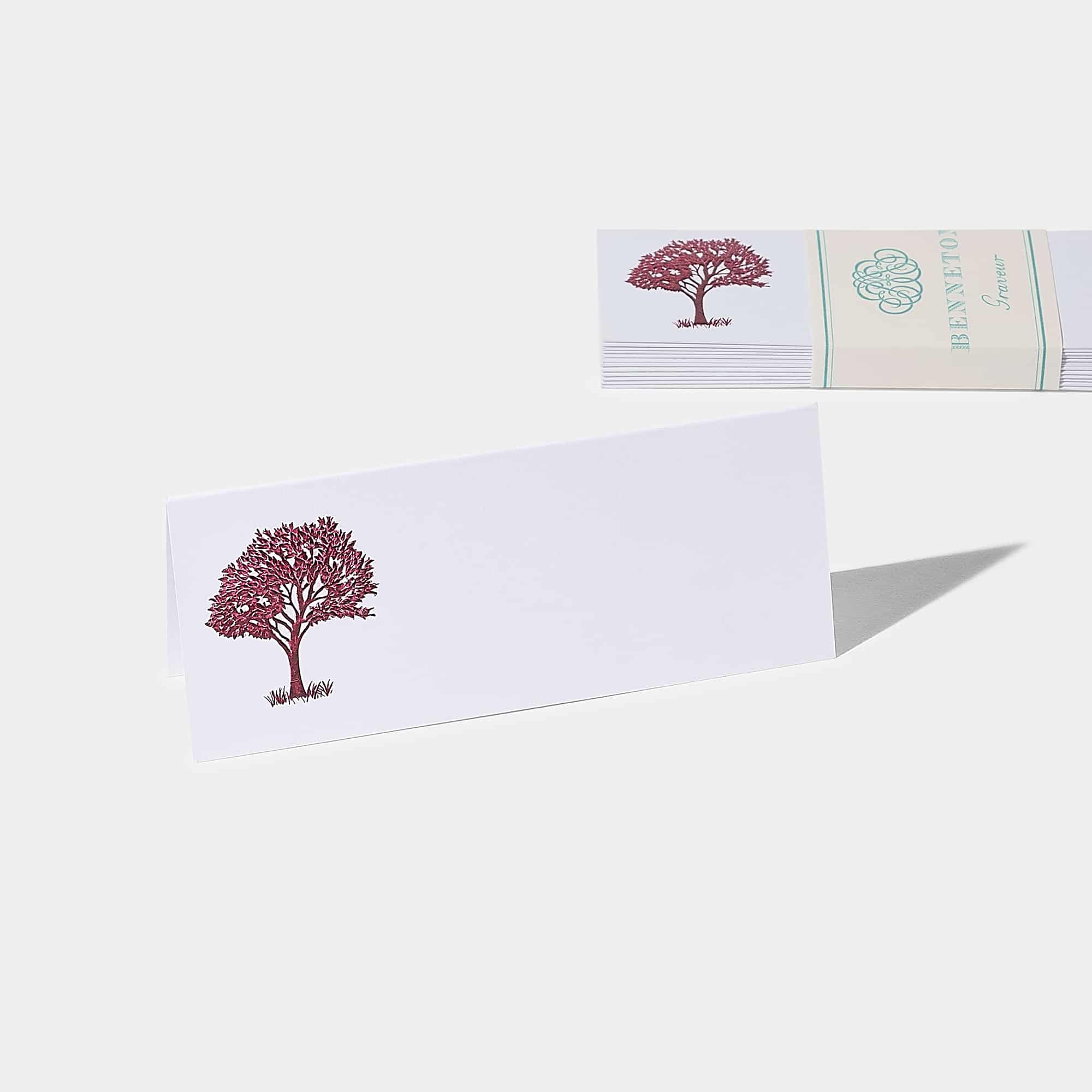 Cartes de table motif Arbre Benneton Graveur bordeaux