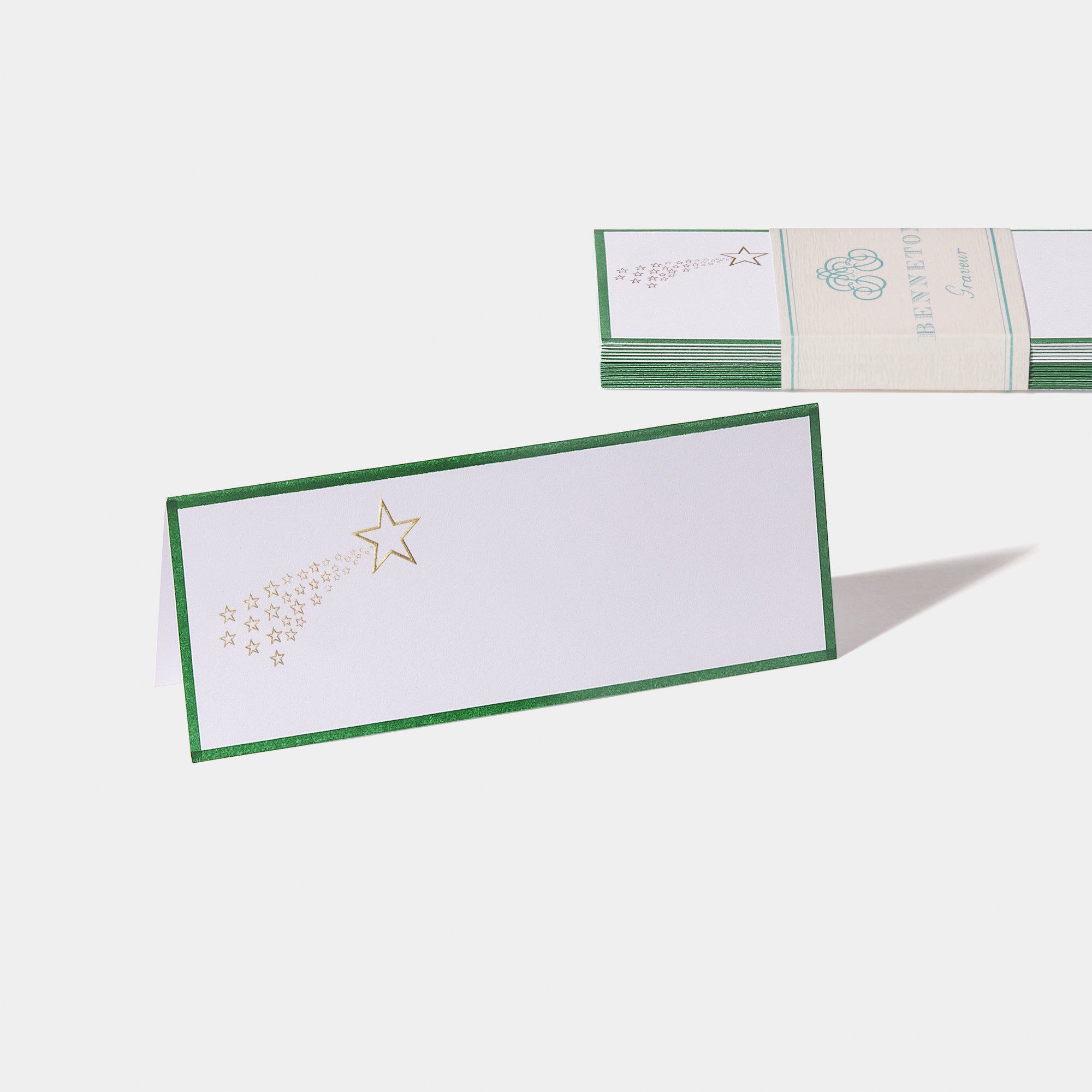Cartes de table motif Étoile filante Benneton Graveur or