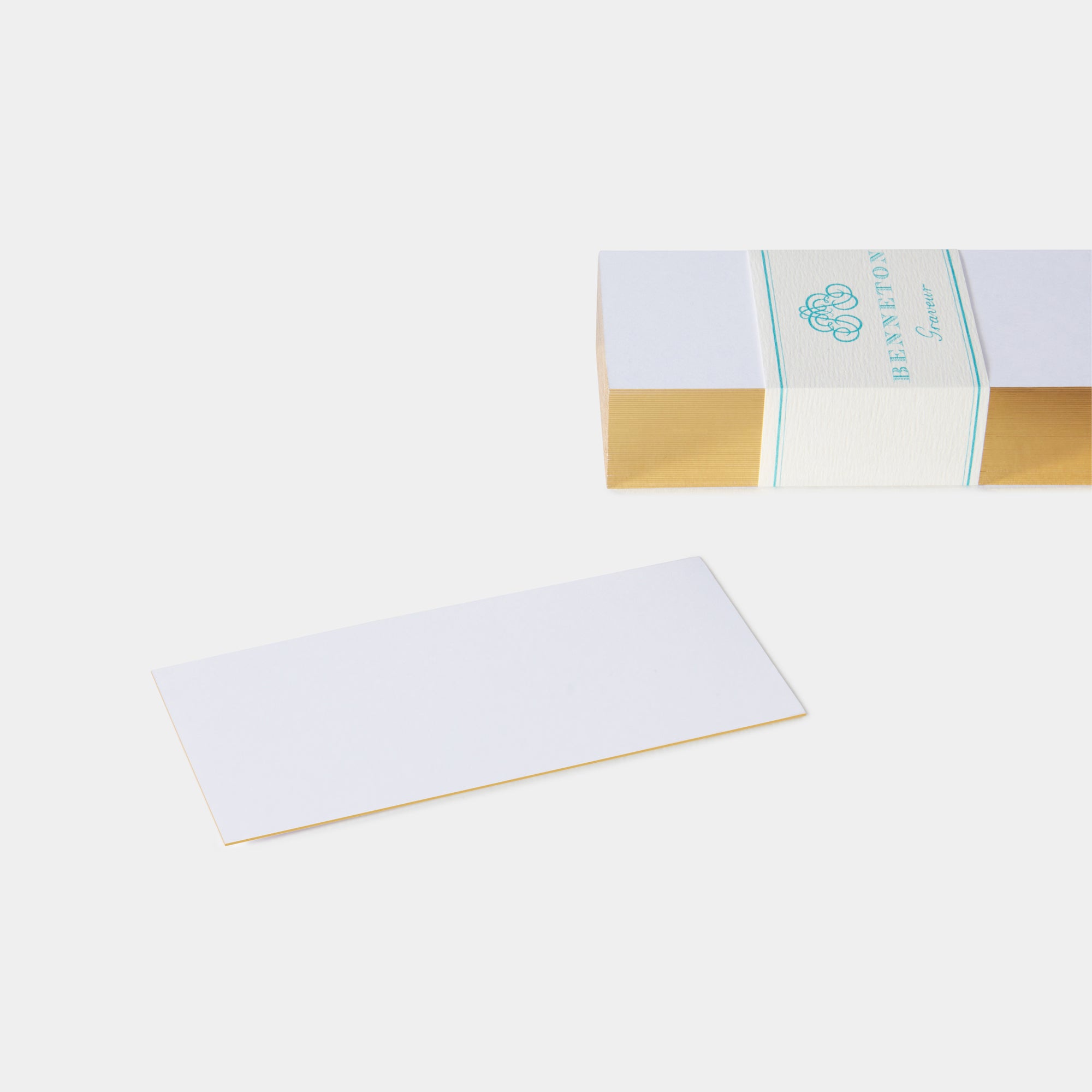 Cartes de table simples tranches or Benneton Graveur