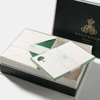 Coffret cartes de correspondance arbre bordures vert - Benneton Graveur