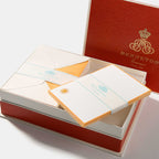 Coffret cartes de correspondance soleil bordures orange - Benneton Graveur