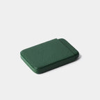 Coulisseau porte-cartes en cuir de chèvre vert Benneton Graveur fermé 