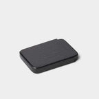 Coulisseau porte-cartes en cuir de lézard noir Benneton Graveur fermé