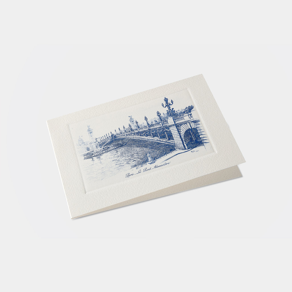 Eau-forte Pont Alexandre III fermée - Couleur BLEU