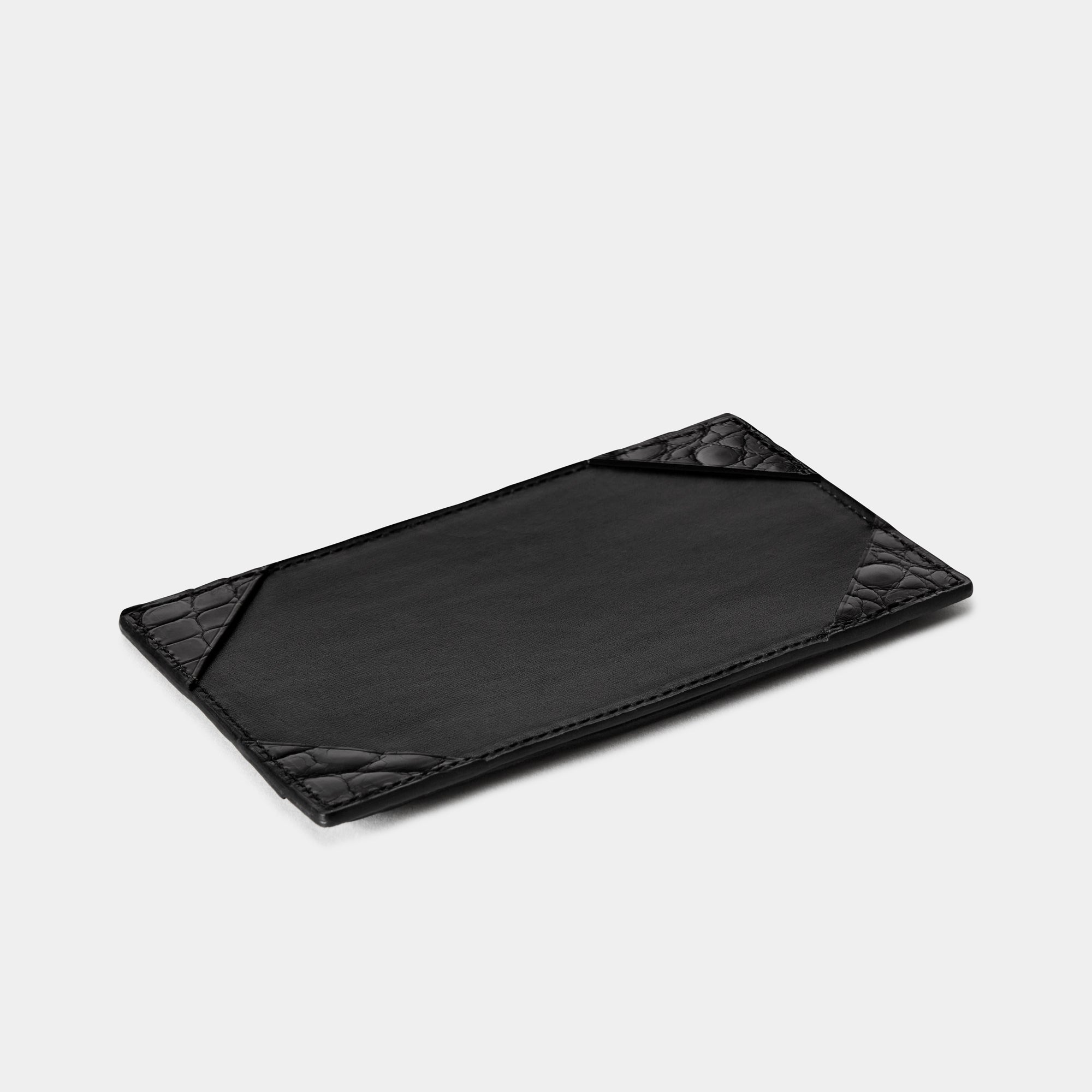 Écritoire de poche alligator noir Benneton Graveur verso