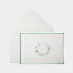 Grande carte festive motif couronne et son enveloppe assortie blanche