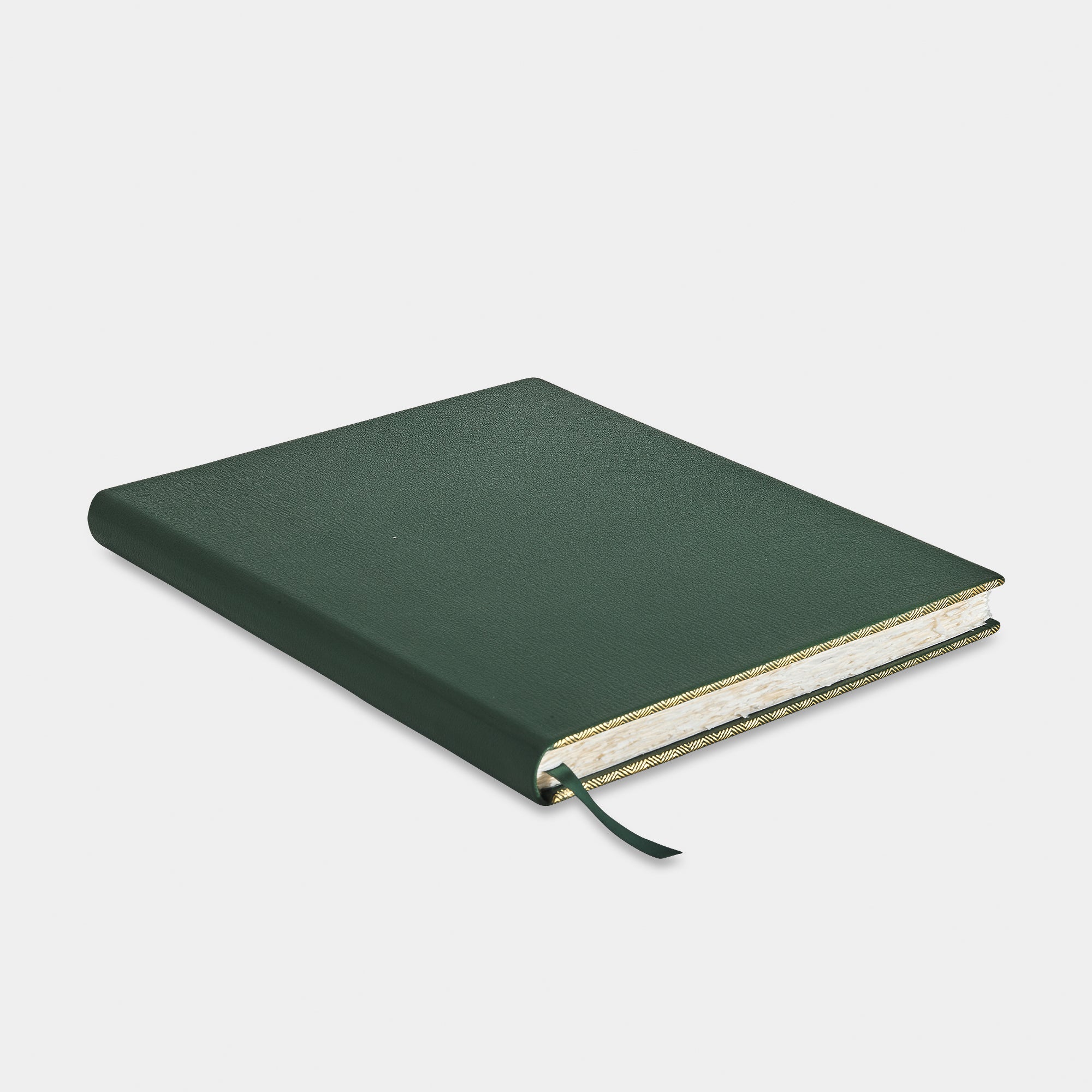 Livre d'or cuir maroquin vert Benneton Graveur