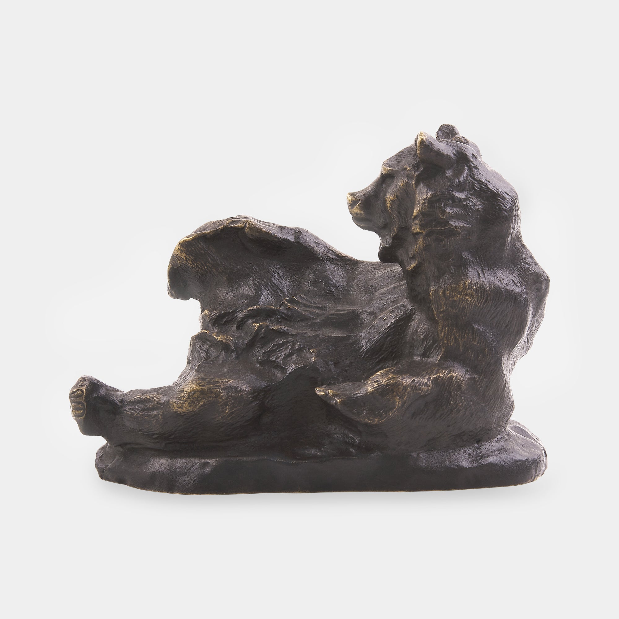 The bear lying on its back