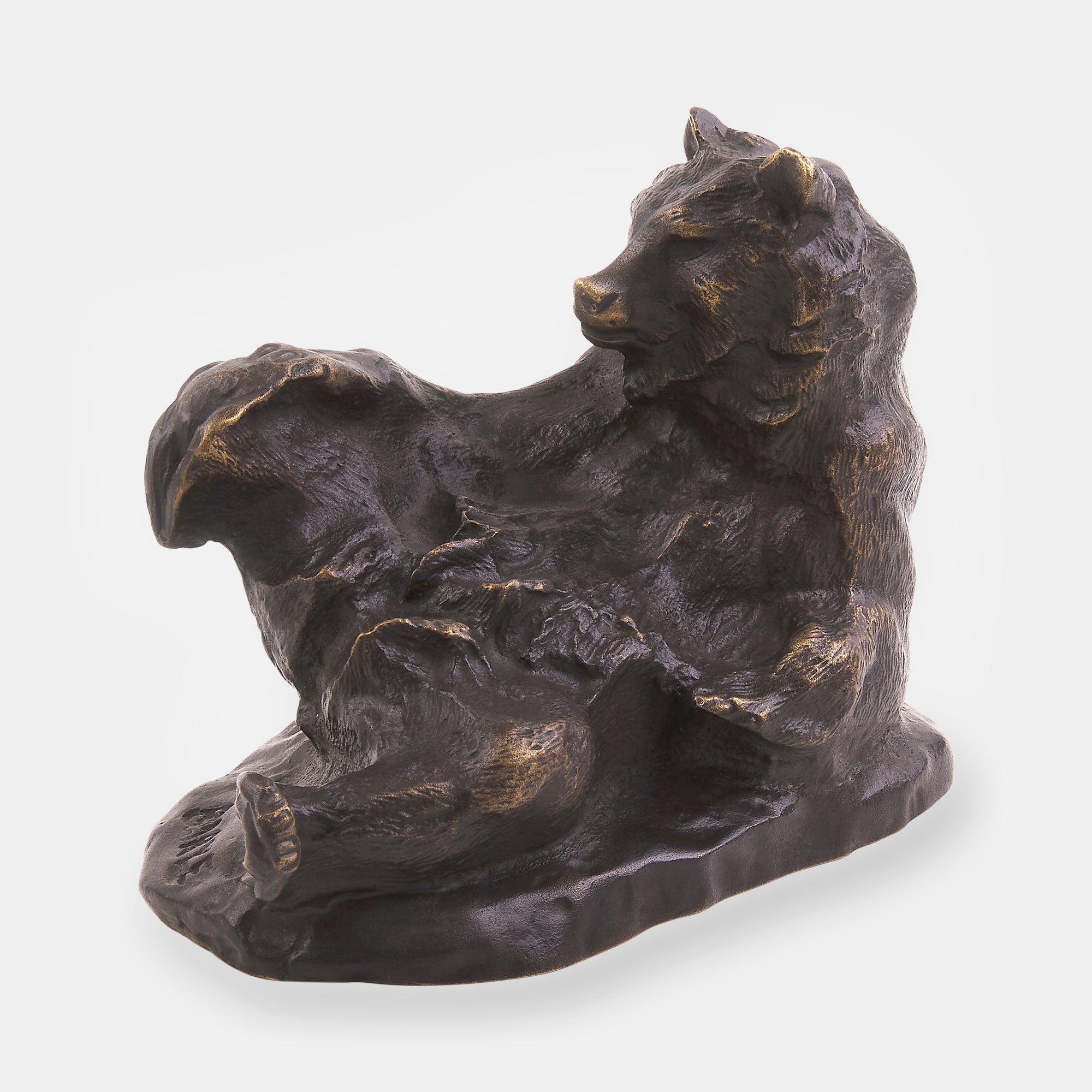 The bear lying on its back