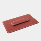Plan de table en cuir rectangulaire rouge Benneton Graveur