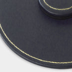 Zoom plan de table en cuir rond bleu marine Benneton Graveur