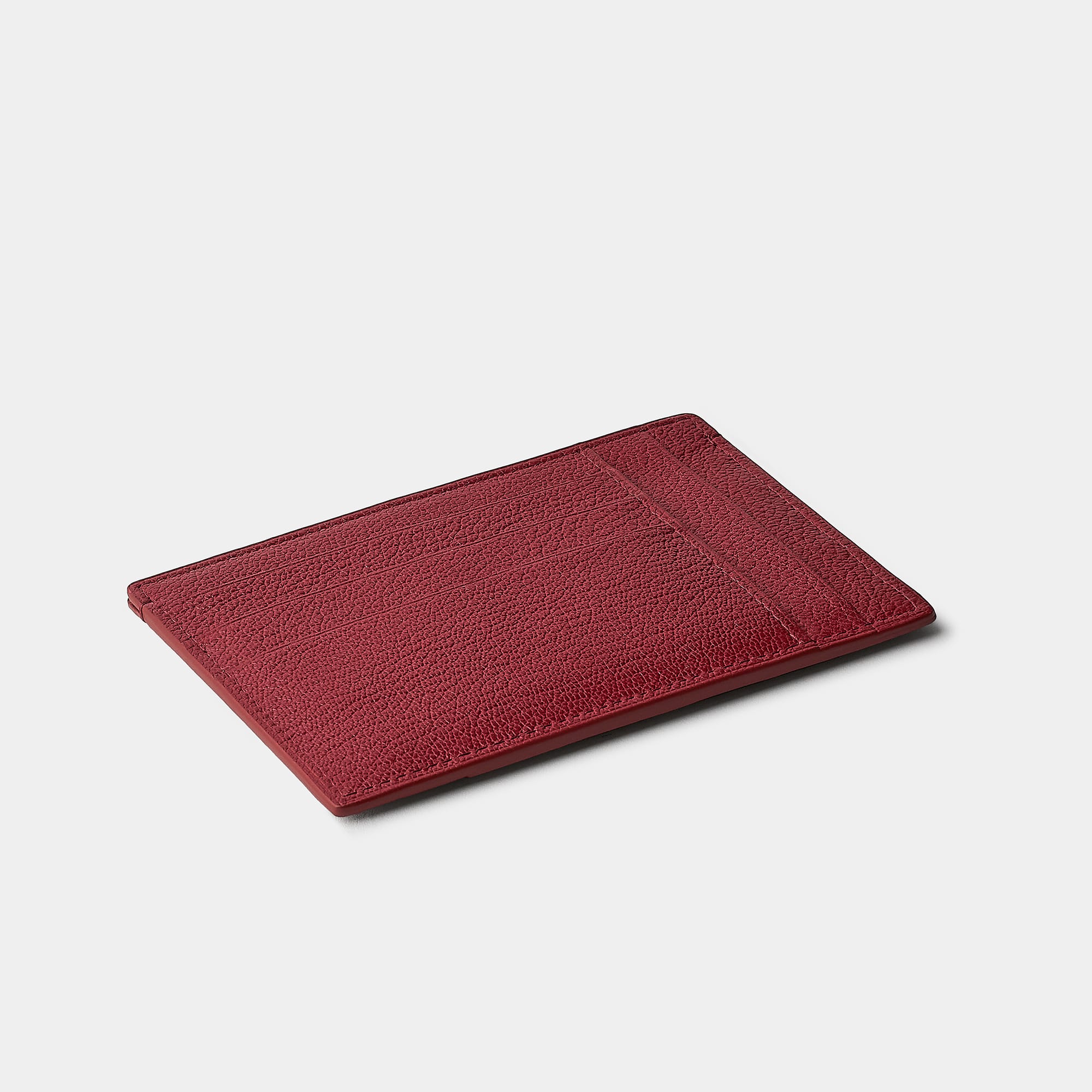 Porte-cartes double face en cuir de chèvre rouge Benneton Graveur verso