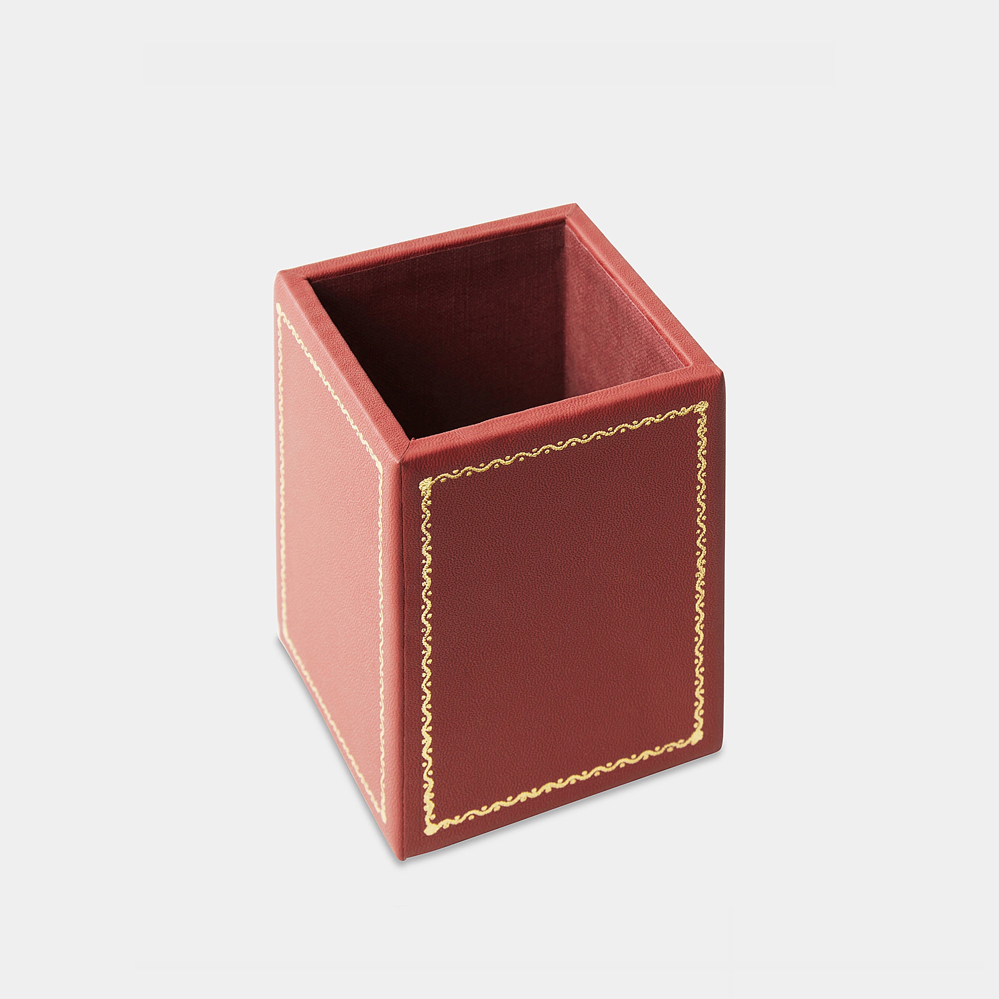Pot à crayons rectangulaire frise rouge Benneton Graveur