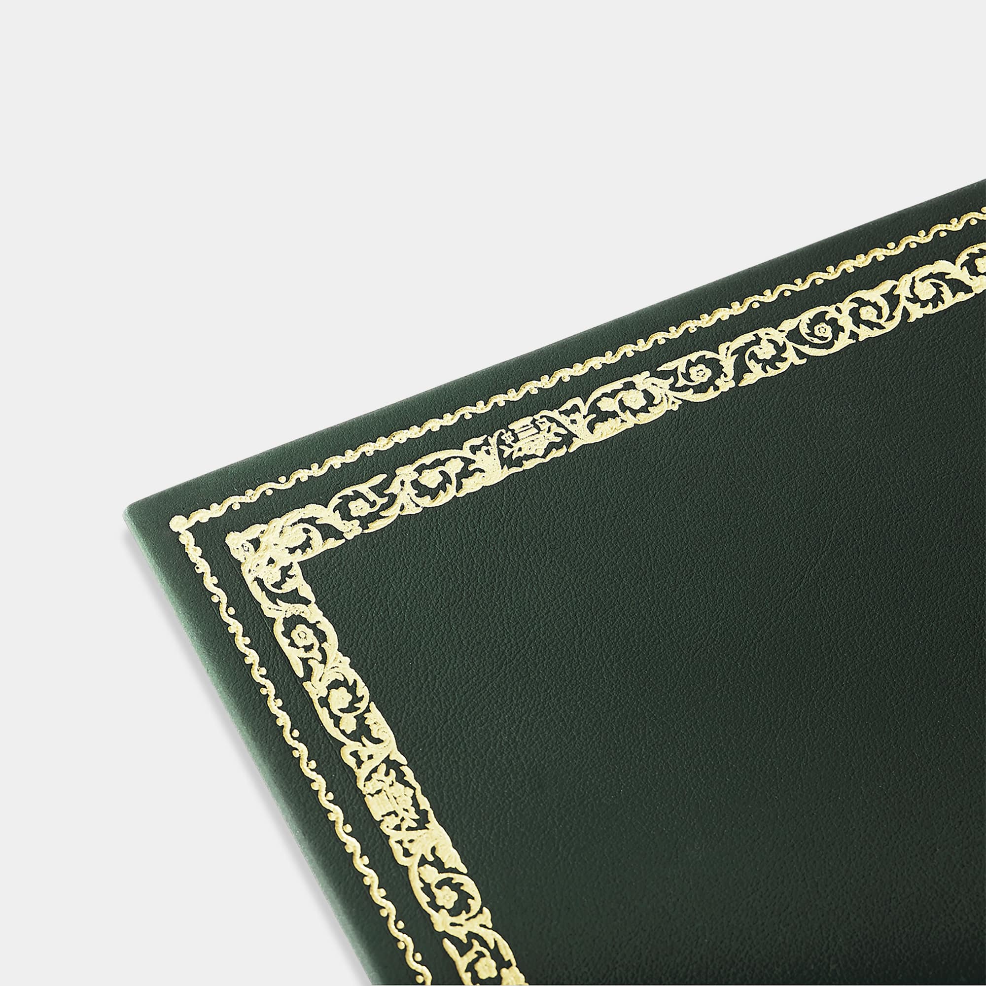 Zoom sous-main rectangulaire frise vert Benneton Graveur