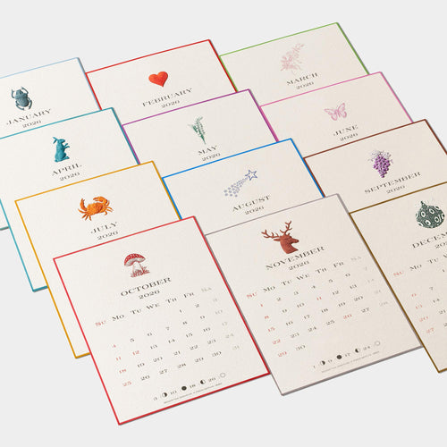 Zoom mois calendrier 2026 anglais Benneton Graveur 