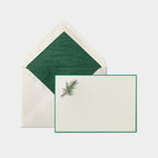 Carte et enveloppe assortie motif branche de pin vert
